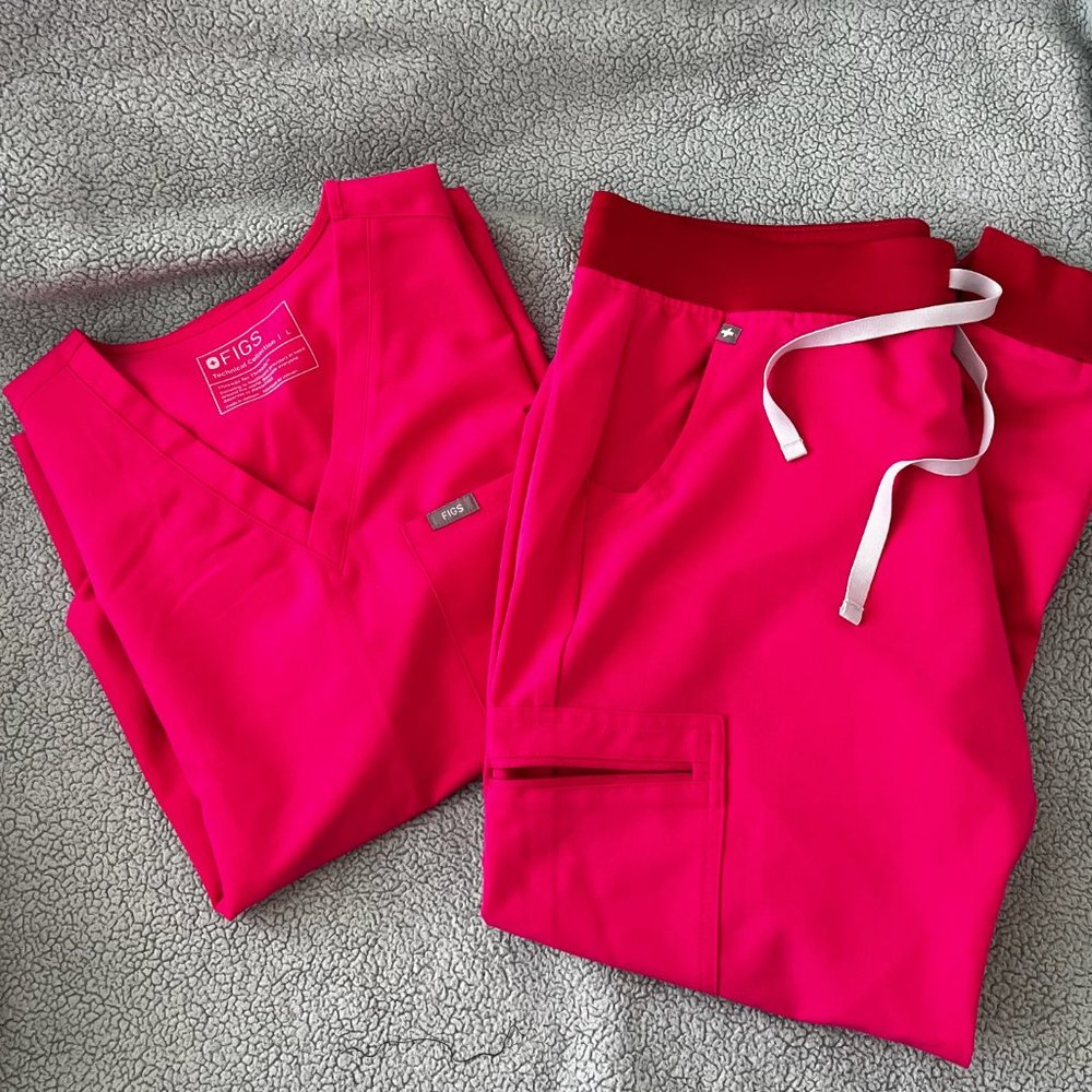 COPY - FIGS scrubs set (Shocking Pink) - barely used $65
